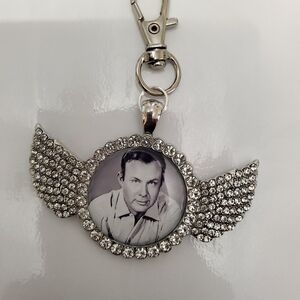 Jim Reeves Silver Angel Wing Key Chain Purse Clip Bag Clip